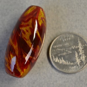 Handblown Dragon's Blood Marbled Borosilicate Glass Bead Brian Messer image 10