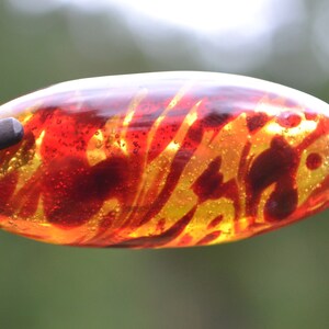 Handblown Dragon's Blood Marbled Borosilicate Glass Bead Brian Messer image 9