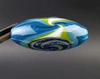 Handblown Dichroic Glass Double Reversal Bead - Brian Messer