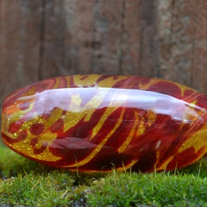 Handblown Dragon's Blood Marbled Borosilicate Glass Bead Brian Messer image 1