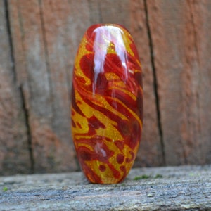 Handblown Dragon's Blood Marbled Borosilicate Glass Bead Brian Messer image 4