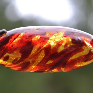 Handblown Dragon's Blood Marbled Borosilicate Glass Bead Brian Messer image 8