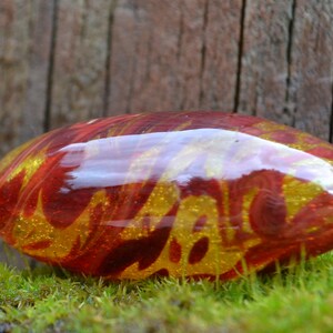 Handblown Dragon's Blood Marbled Borosilicate Glass Bead Brian Messer image 6