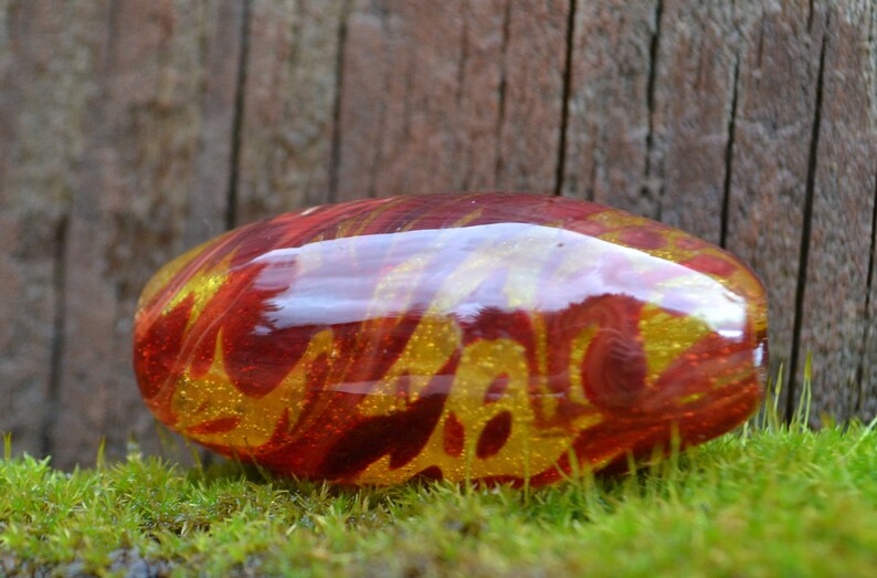 Handblown Dragon's Blood Marbled Borosilicate Glass Bead Brian Messer image 6