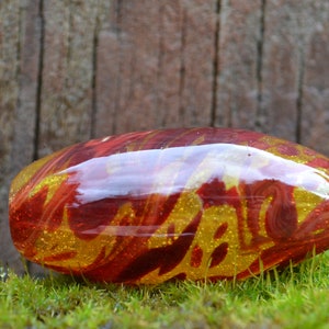 Handblown Dragon's Blood Marbled Borosilicate Glass Bead Brian Messer image 5