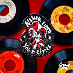 Sad Jester Embroidered Patch - Iron on or Sticker Adhesive Backing