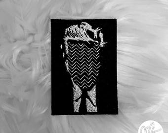 Patch brodé ou patch autocollant David Lynch - broderie, patchs, thermocollant, couture, sticker, sticker brodé, support d'autocollant