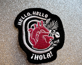 Hola, Hola Parche Bordado o Parche Adhesivo - bordado, adhesivo bordado, parches, planchar, coser, adhesivo