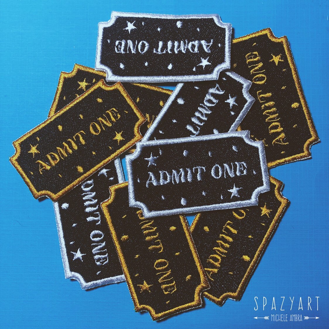 Admit One Embroidered Patch or Sticker Patch - Embroidery, Embroidered ...