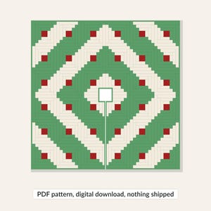 Christmas Log Cabin Tree Skirt Pattern, Barn Raising, PDF, 48 Inch Square