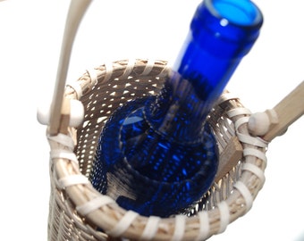 Handmade Wine Bottle Carrier Basket