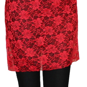Red Lace Skirted Leggings, Festival Clothes, Leggings with Lace Skirt, Running Leggings, Cover Your Butt