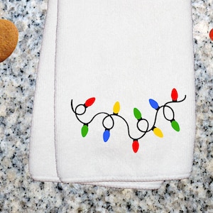 Christmas Lights Christmas Hand Towel, Winter Hand Towel, Holiday Kitchen Towel, Winter Decor, Housewarming Gift