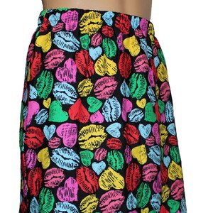 Heart and Lips Printed Pencil Skirt - Valentine&#39;s Skirt - Heart and Kisses Skirt - Pencil Skirt - Bodycon
