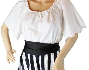 Pirate Costume, Pirate Skirt and Top, Striped Skirt, Halloween Costume, Cosplay