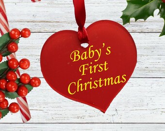 Baby's First Christmas Ornament, Acrylic Christmas Ornament, Christmas Bauble