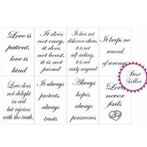 Love is Patient, 1 Corinthians Vinyl Decals, Wedding Sign Decals, DIY Wedding Sign, Aisle Signs, Pew Signs