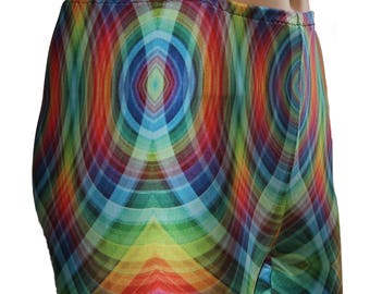 Men's Rainbow Mandala Meggings, Boho Leggings, Printed Pocket Leggings, Yoga Pants, Yoga Leggingswith Pockets, Running Pants, Funky Leggings
