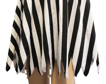 Pirate Skirt, Black and White Striped Skirt, Red and Black Striped Skirt, Halloween Costume, Cosplay