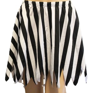 Pirate Skirt, Black and White Striped Skirt, Red and Black Striped Skirt, Halloween Costume, Cosplay