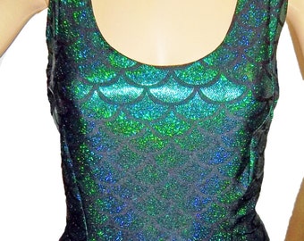 Mermaid Bodycon Tank Dress, Festival Clothes, Racer Back Tank Dress, Sexy Mermaid Dress, Shiny Dress, Mermaid Party Dress