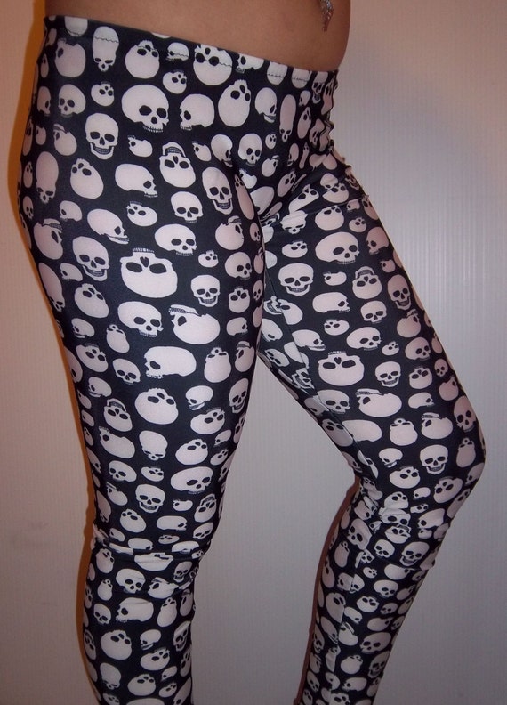 Black and top white skull leggings