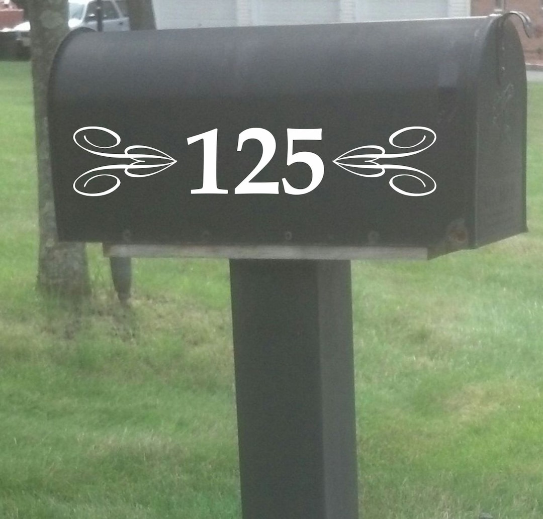 Custom Mailbox House Number Decal, Vinyl Decal, Mailbox Decal, Vinyl