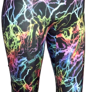 Lightning Meggings, Men&#39;s Leggings, Printed Leggings, Yoga Pants, Running Pants, Pocket Leggings, Leggings with Pockets