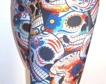 Day of the Dead Leggings, Día de Muertos Leggings, Printed Leggings, Yoga Pants, Running Pants, Pocket Leggings, Leggings with Pockets