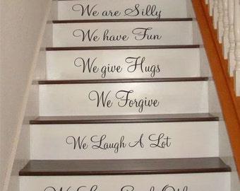 Family Stair Riser Decals, Stair Decals, We Are Family Decals, Inspiration Quotes Stair Riser Decals, Stair Stickers, Wall Decals
