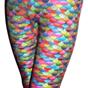 Colorful Mermaid Leggings, Printed Leggings, Yoga Pants, Running Pants, Pocket Leggings, Leggings with Pockets