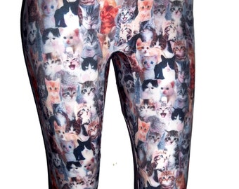 Kitten Leggings, Cat Leggings, Printed Leggings, Yoga Pants, Running Pants, Leggings, Pocket Leggings, Leggings with Pockets