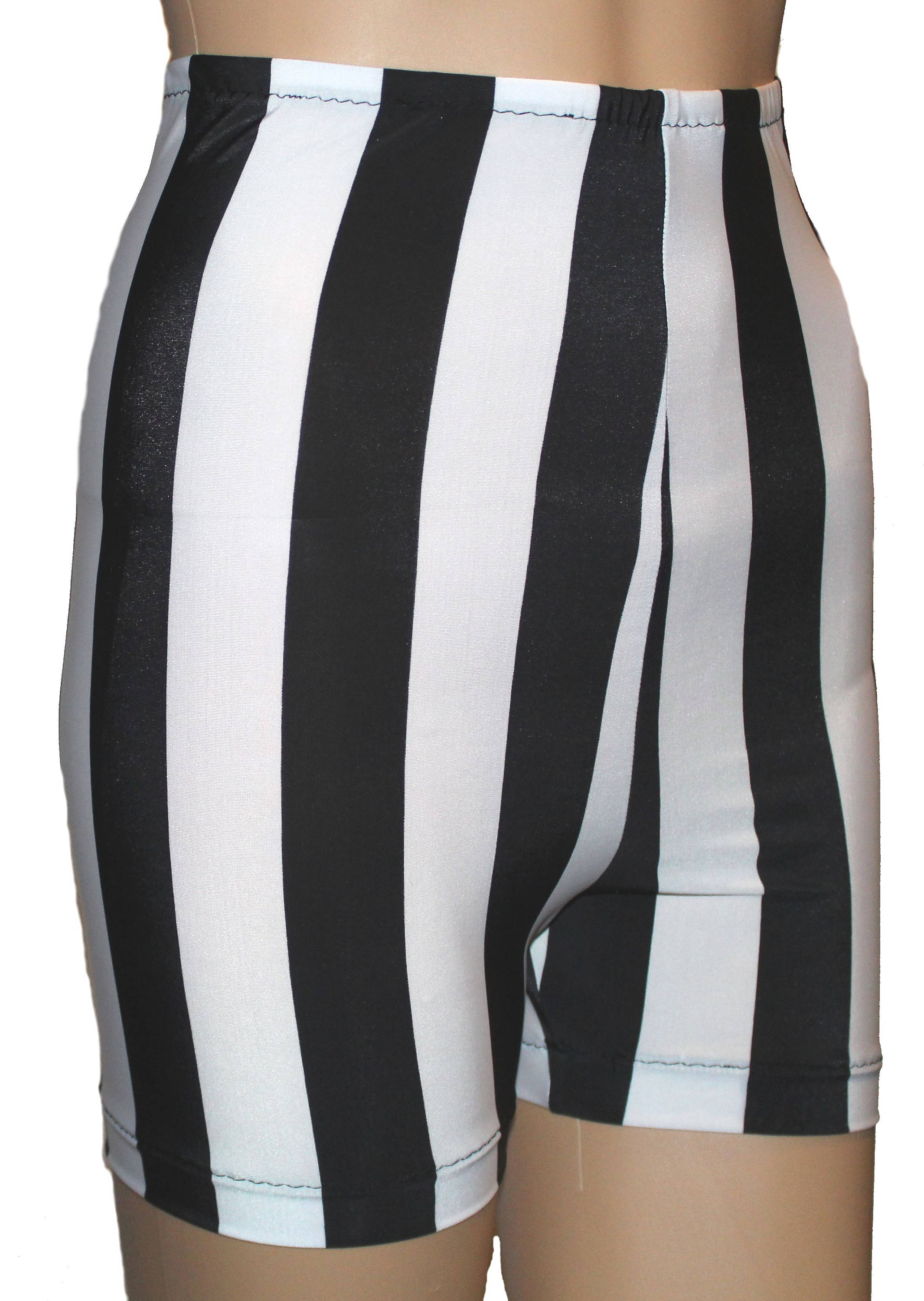 High Waisted Black and White Shorts Spandex Shorts - Etsy
