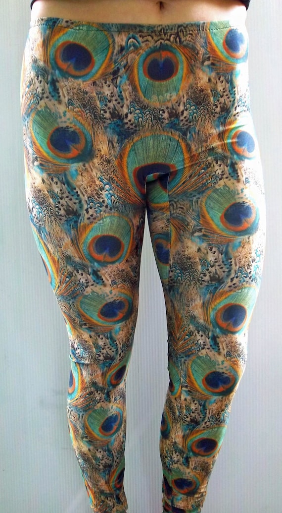 Youth Green Peacock Leggings Girls 