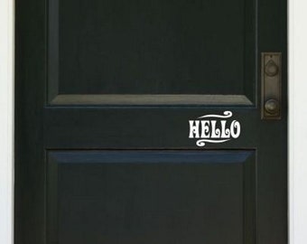 Hello Door Decal, House Decal, Front Door Decal, Wall Decal, Vinyl Decal, Vinyl Lettering, Door Sticker, Vinyl Lettering