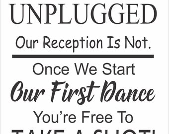 No Photos Vinyl Decals, Unplugged Wedding Sign Decals, DIY Wedding Sign, Make Your Own Wedding Signs