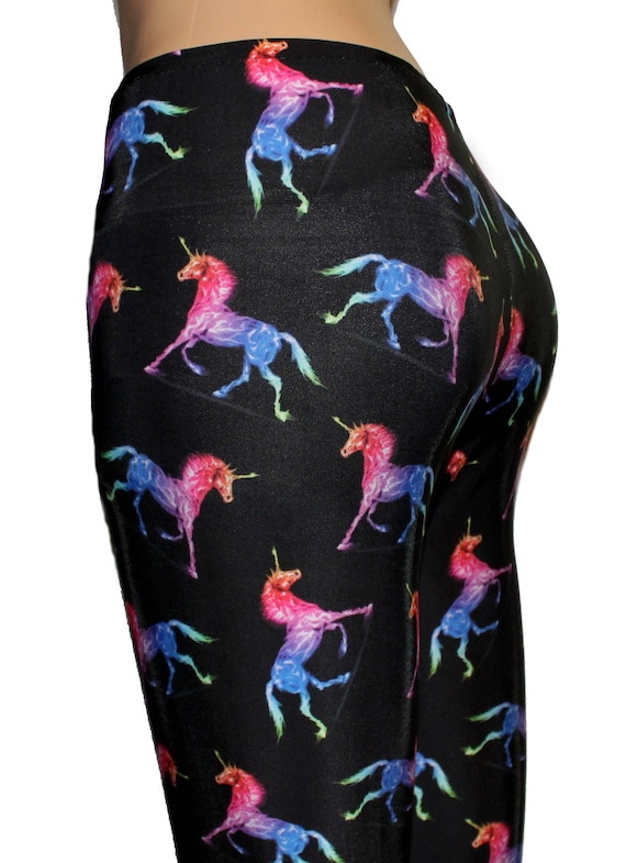 Black Unicorn Leggings Printed Leggings Pocket Leggings Yoga Pants Running Pants Animal Print Leggings With Pockets Etsy