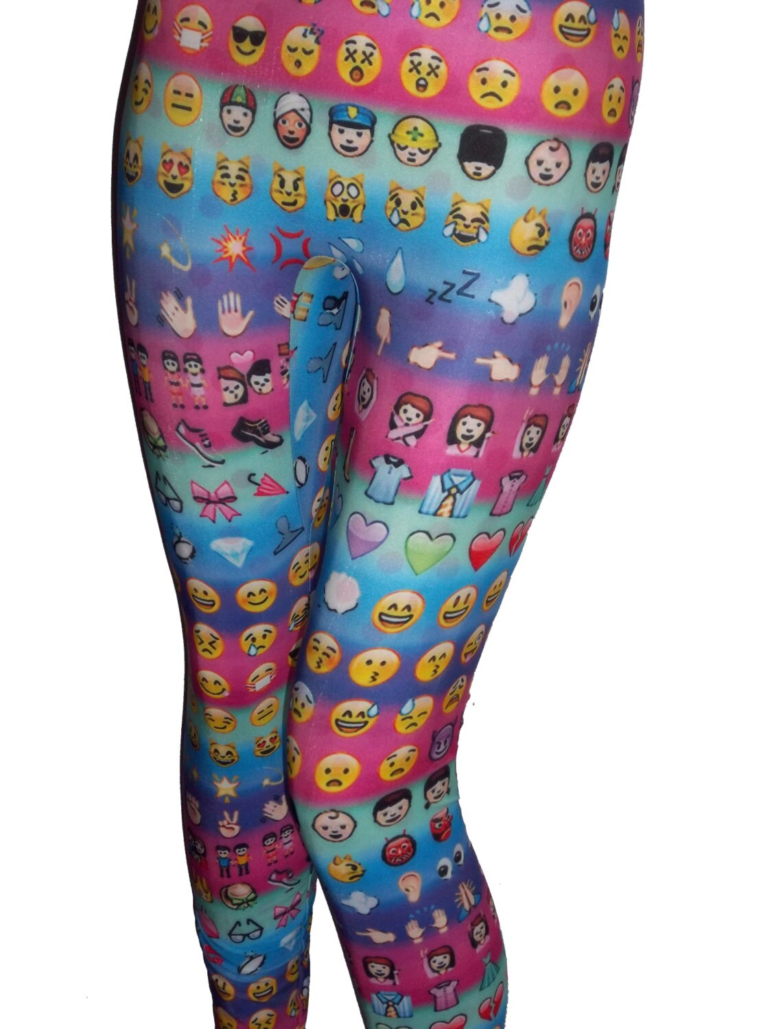 Emoji Leggings on Colorful Background Printed Leggings Yoga Etsy