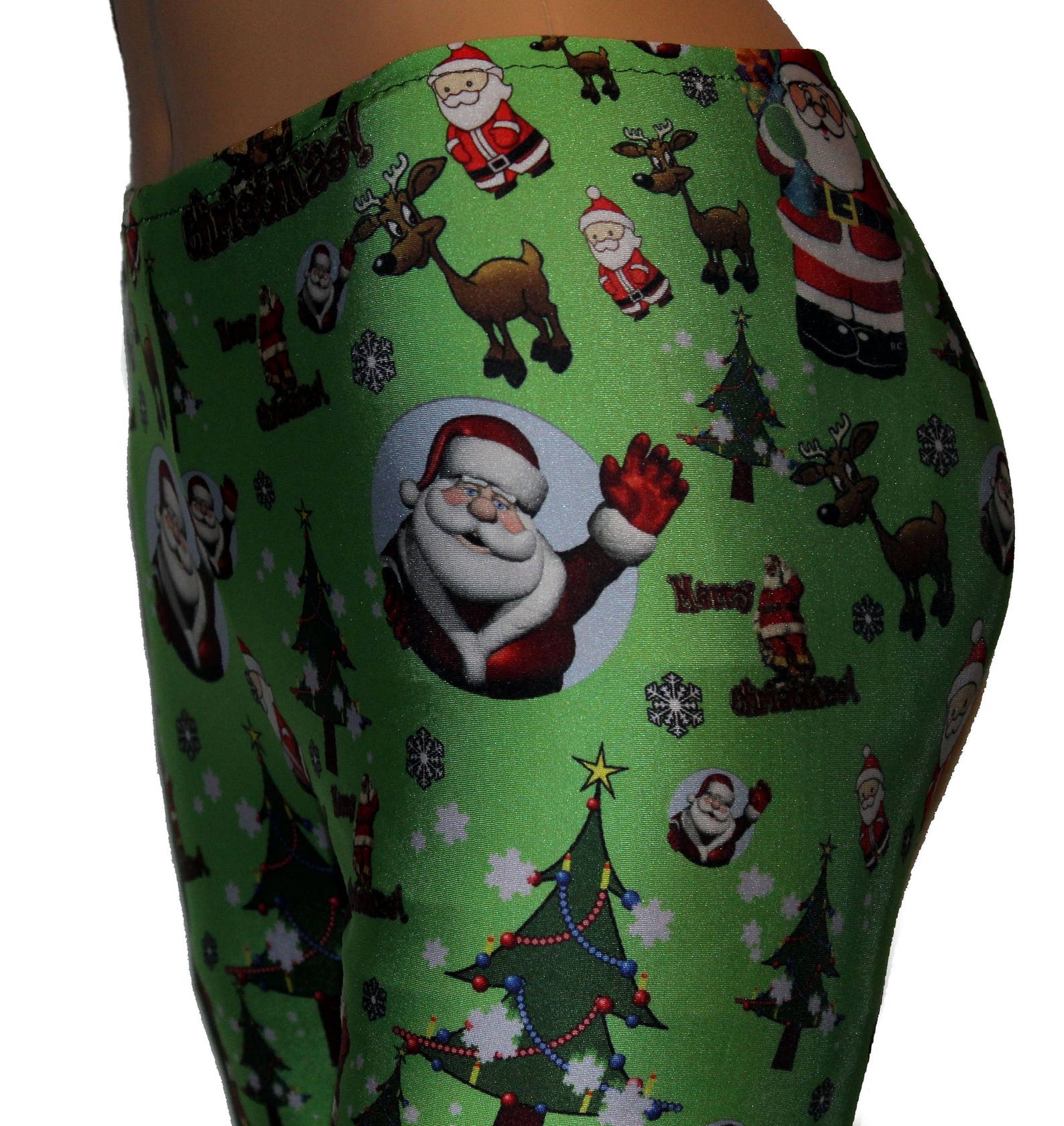 Men's Santa Leggings Christmas Leggings Winter Leggings Etsy