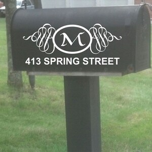 Custom Mailbox House Number and Address Decal, Monogram Mailbox Decal, Vinyl Decal, Vinyl Lettering, Mailbox Number Sticker, Address Sticker