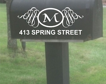 Custom Mailbox House Number and Address Decal, Monogram Mailbox Decal, Vinyl Decal, Vinyl Lettering, Mailbox Number Sticker, Address Sticker