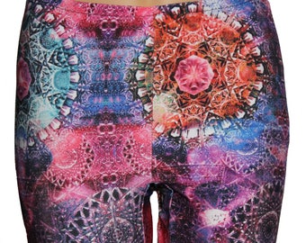 Men's Pink Mandala Meggings, Boho Leggings, Printed Pocket Leggings, Yoga Pants, Yoga Leggings with Pockets, Running Pants, Funky Leggings