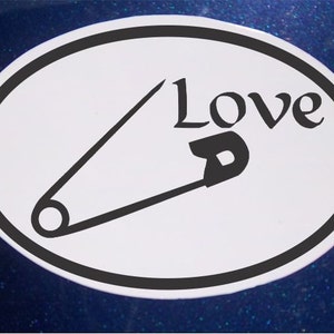 Safety Pin Car Magnet, Oval Car Magnet, Love Car Magnet, Solidarity Car Magnet