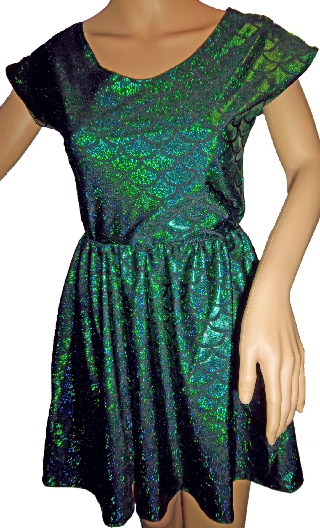 Cap Sleeved Mermaid Skater Dress, Festival Clothes, Party Dress, Sexy  Mermaid Dress, Shiny Dress, Mermaid Party Dress - Etsy