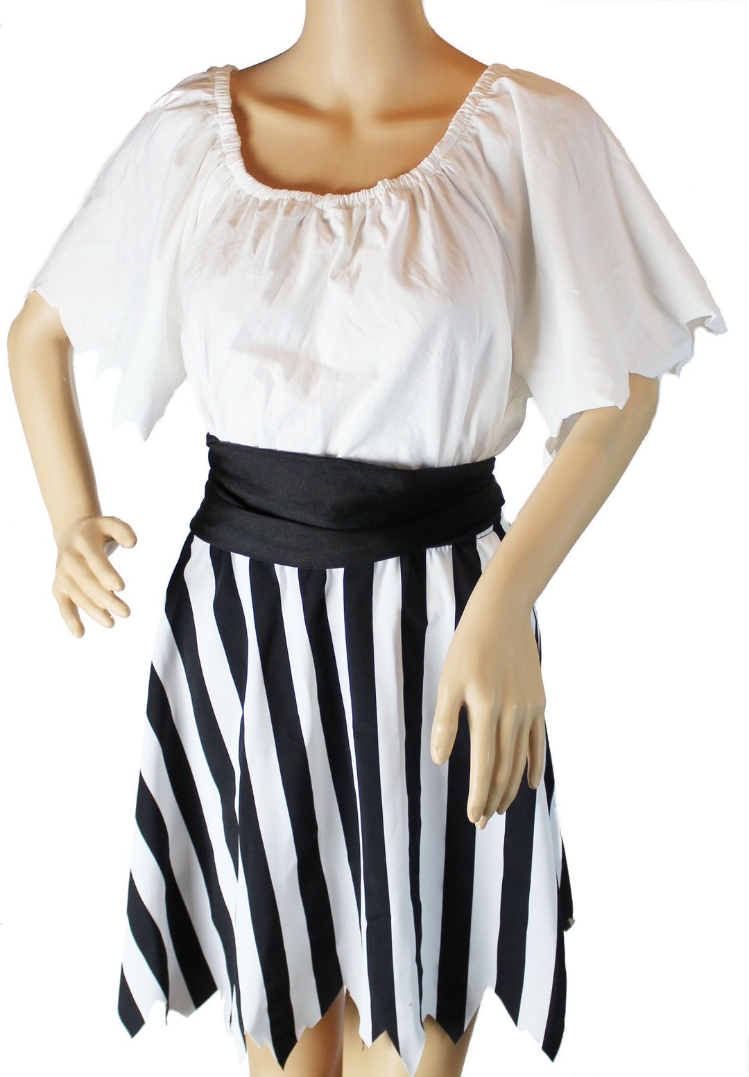 Pirate Costume, Pirate Skirt and Top, Striped Skirt, Halloween Costume