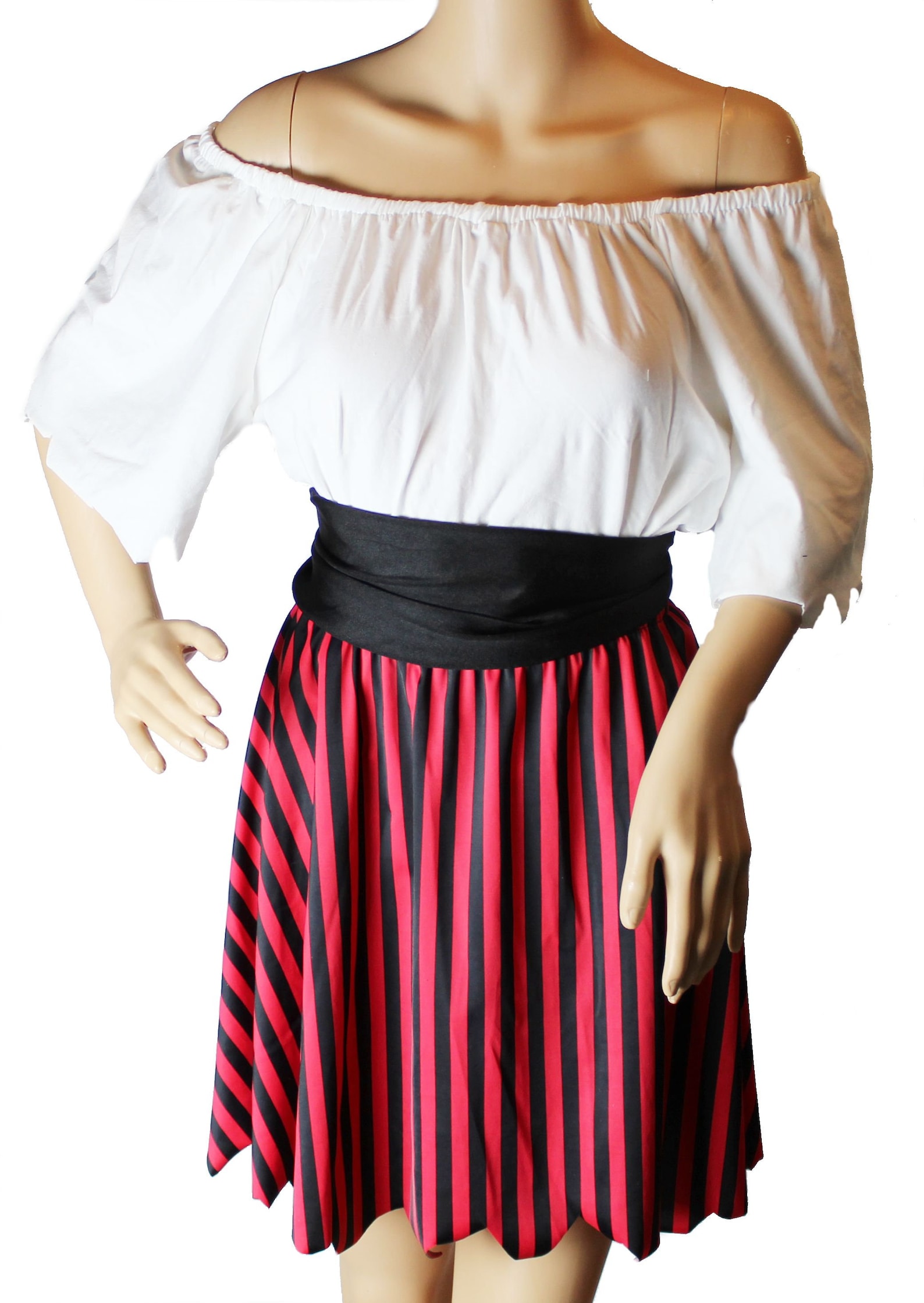 Pirate Costume Pirate Skirt and Top Striped Skirt Halloween Etsy