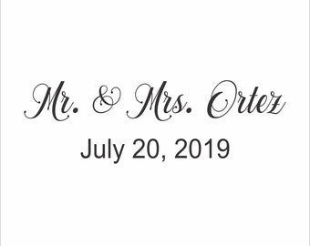 Mr. and Mrs. Vinyl Decals, Personalized Wedding Sign Decals, DIY Wedding Sign, Make Your Own Wedding Signs