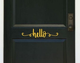 Hello Door Decal, House Decal, Front Door Decal, Wall Decal, Vinyl Decal, Vinyl Lettering, Door Sticker, Vinyl Lettering