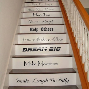 Love Stair Riser Decals, Stair Decals, Inspirational Stair Decals, Inspiration Quotes, Stair Stickers, Wall Decals