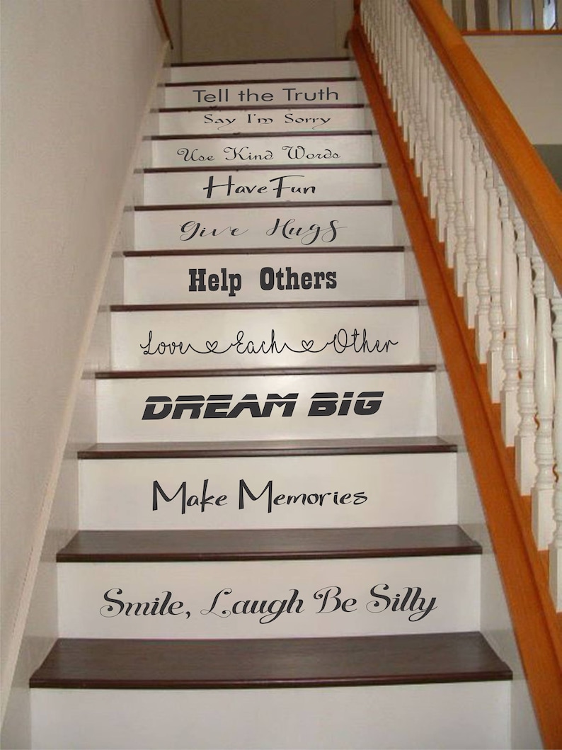 Love Stair Riser Decals Stair Decals Inspirational Stair Etsy
